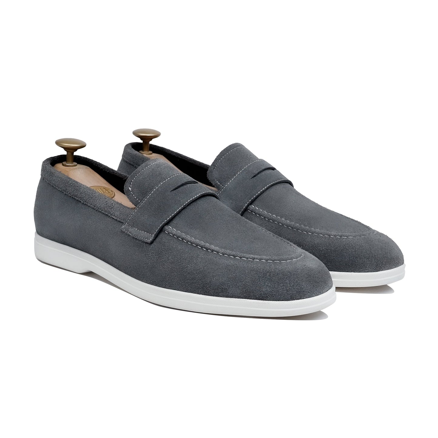 Men's Charcoal Grey Suede Leather Loafer - Premium Quality